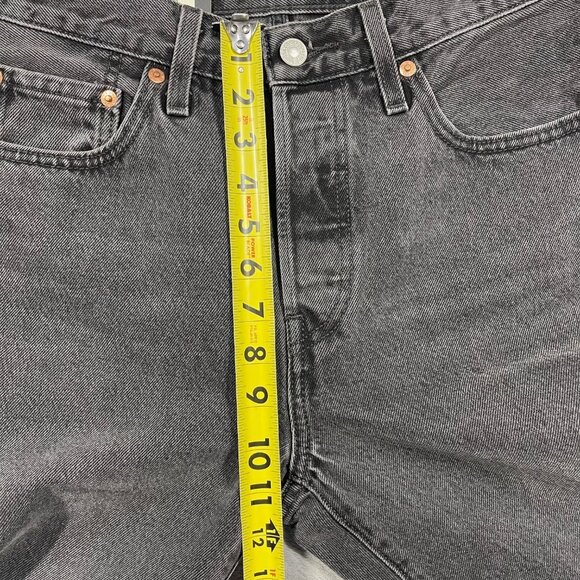 Levis Premium 501 Straight Leg Jeans 28x32 100% Cotton Mens Black Wash Big E New - Picture 9 of 12